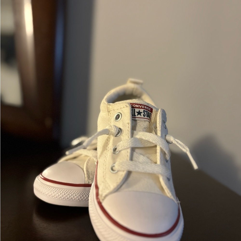 Converse Kids' Cream Sneakers with Red Trim
